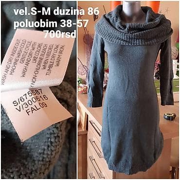 Personal Items: Pletena haljina/tunika sa širokom rol-kragnom u tamnozelenoj boji. - at lalafo.rs — 2 Personal Items: Pletena haljina/tunika sa širokom rol-kragnom u tamnozelenoj boji. - — 2