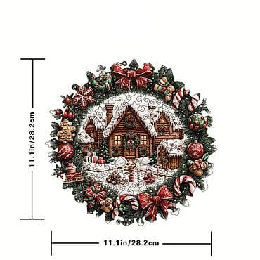 Christmas drvene puzzle NOVO Drvena slagalica 2 u 1 – Božićna kućica na lalafo.rs — 5 Christmas drvene puzzle NOVO Drvena slagalica 2 u 1 – Božićna kućica — 5