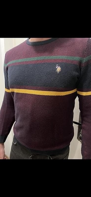 Muški pleteni džemper sa prugama - Boje: tamnoljubičasta baza sa at lalafo.rs — 1 Muški pleteni džemper sa prugama - Boje: tamnoljubičasta baza sa — 1