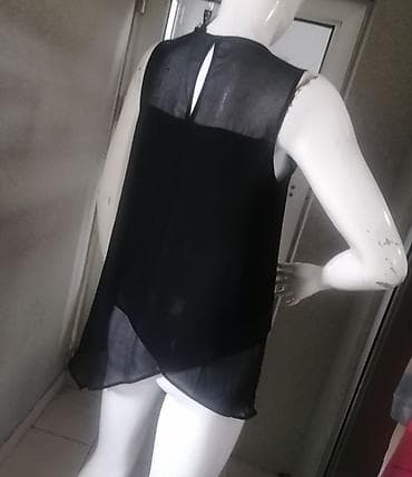 Ženska crna bluzica/ tunika bez rukava. - Materijal: lagan na lalafo.rs — 4 Ženska crna bluzica/ tunika bez rukava. - Materijal: lagan — 4