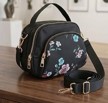 Ženska torba preko ramena – crna sa floralnim printom - Materijal at lalafo.rs Ženska torba preko ramena – crna sa floralnim printom - Materijal