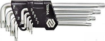Set Torex ključevi T10-T50 mm, 9 kom - VOREL, Poljska Ovaj set na lalafo.rs — 4 Set Torex ključevi T10-T50 mm, 9 kom - VOREL, Poljska Ovaj set — 4
