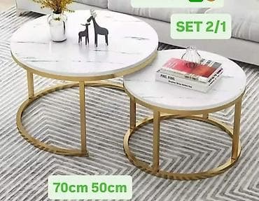 Set klub-stolića 2/1 – okrugli, moderni dizajn - Dimenzije: Ø 70 cm na lalafo.rs — 2 Set klub-stolića 2/1 – okrugli, moderni dizajn - Dimenzije: Ø 70 cm — 2