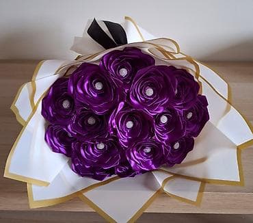 Luksuzni buket ruža od satena – ručno rađen - Materijal: visokosjajni na lalafo.rs — 1 Luksuzni buket ruža od satena – ručno rađen - Materijal: visokosjajni — 1