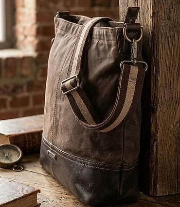 Torba preko ramena – platno i koža, vintage stil - Materijali: gornji na lalafo.rs Torba preko ramena – platno i koža, vintage stil - Materijali: gornji