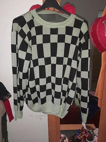 Džemper sa karo (šah) dezenom - Model: pleteni pulover sa okruglim na lalafo.rs — 1 Džemper sa karo (šah) dezenom - Model: pleteni pulover sa okruglim — 1