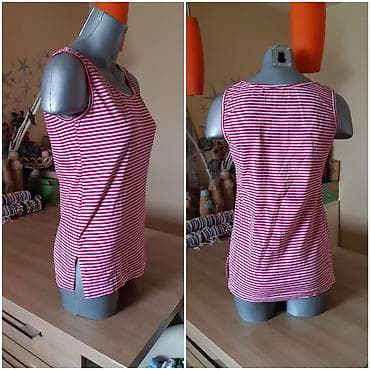 Ženska majica bez rukava na pruge - Model: klasična majica/ top bez na lalafo.rs — 2 Ženska majica bez rukava na pruge - Model: klasična majica/ top bez — 2