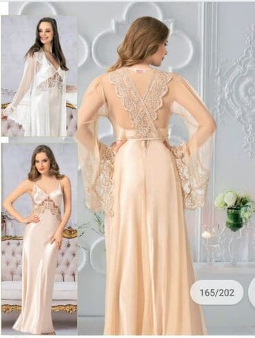 Elegantna ženska spavaćica maksi dužine sa odgovarajućim na lalafo.rs Elegantna ženska spavaćica maksi dužine sa odgovarajućim