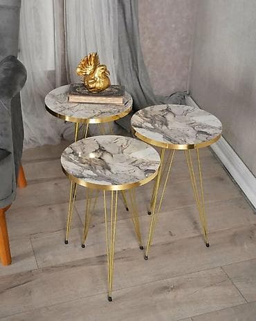Antique Club Tables: Set od 3 pomoćna/klub stolića – moderan dizajn sa elegantnim metalnim at lalafo.rs — 1 Antique Club Tables: Set od 3 pomoćna/klub stolića – moderan dizajn sa elegantnim metalnim — 1