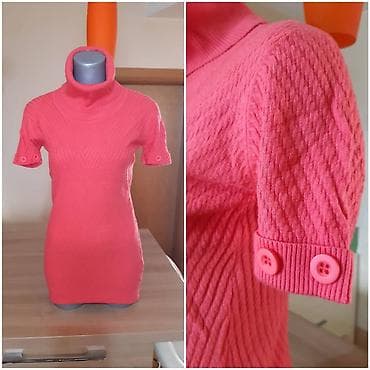 Ženska pletena tunika/rolka Holly - Boja: koralno/ružičasta - Kratak na lalafo.rs — 2 Ženska pletena tunika/rolka Holly - Boja: koralno/ružičasta - Kratak — 2