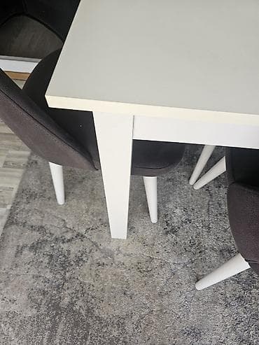 Sets of table and chairs: Trpezarijski set: sto + 4 stolice - Sto pravougaonog oblika u beloj at lalafo.rs — 1 Sets of table and chairs: Trpezarijski set: sto + 4 stolice - Sto pravougaonog oblika u beloj — 1