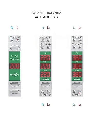 Measuring Tools & Instruments: TONGOU TOVME-3 – trofazni voltmetar za DIN šinu sa digitalnim LED at lalafo.rs — 2 Measuring Tools & Instruments: TONGOU TOVME-3 – trofazni voltmetar za DIN šinu sa digitalnim LED — 2