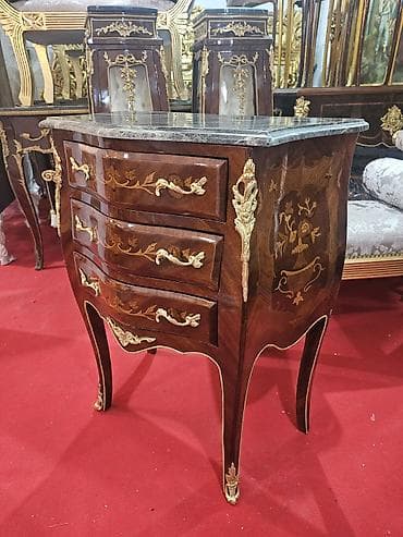 Antique Dressers: Komoda u stilu Luj XV sa mermernom pločom - Materijal: masivno drvo at lalafo.rs — 2 Antique Dressers: Komoda u stilu Luj XV sa mermernom pločom - Materijal: masivno drvo — 2