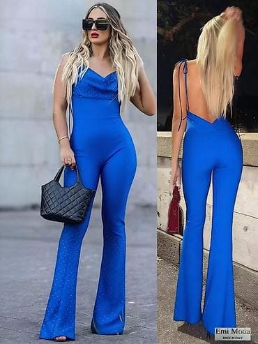 💫Ženski elegantni kombinezon - Model: uski kroj sa zvonastim na lalafo.rs — 3 💫Ženski elegantni kombinezon - Model: uski kroj sa zvonastim — 3