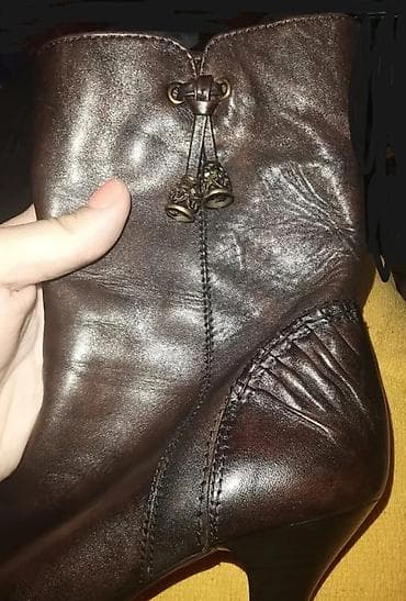 Ženske kožne čizmice na štiklu – braon - Materijal: prirodna koža na lalafo.rs — 5 Ženske kožne čizmice na štiklu – braon - Materijal: prirodna koža — 5