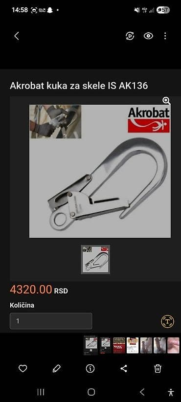 Akrobat kuka za skele IS AK136 - Namena: sigurnosna kuka za rad na na lalafo.rs — 2 Akrobat kuka za skele IS AK136 - Namena: sigurnosna kuka za rad na — 2