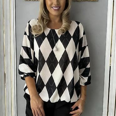 pantalone gina benotti: Ženska bluzа sa (romb) dezenom, dostupna u više koloritskih na lalafo.rs — 6 pantalone gina benotti: Ženska bluzа sa (romb) dezenom, dostupna u više koloritskih — 6