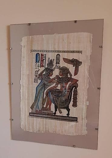 Egipatski papirus – zidna slika u ramu - Ručno oslikan motiv drevnog at lalafo.rs — 2 Egipatski papirus – zidna slika u ramu - Ručno oslikan motiv drevnog — 2