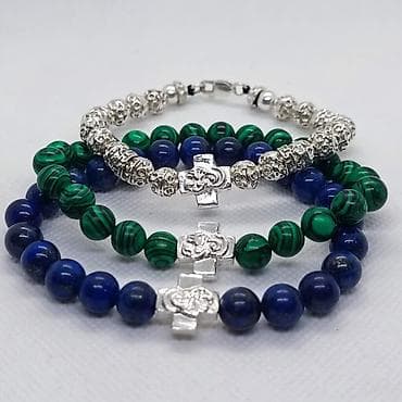 Bracelets: Ekskluzivni ručno rađeni komplet brojanica – Lapis Lazuli, Malahit at lalafo.rs — 1 Bracelets: Ekskluzivni ručno rađeni komplet brojanica – Lapis Lazuli, Malahit — 1
