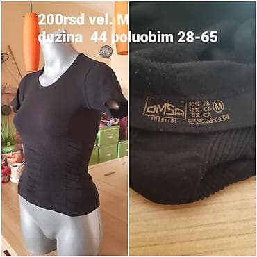 Crna ženska majica kratkih rukava, bez šavova, sa zonama za blago na lalafo.rs Crna ženska majica kratkih rukava, bez šavova, sa zonama za blago