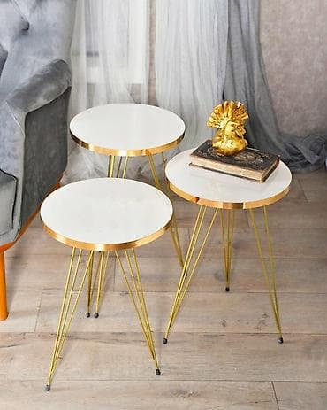 Stilski klub stolovi: ✨ Set Stočića “Gold” 3/1 Cena: 5490 RSD Unesite luksuznu notu u vaš na lalafo.rs — 3 Stilski klub stolovi: ✨ Set Stočića “Gold” 3/1 Cena: 5490 RSD Unesite luksuznu notu u vaš — 3