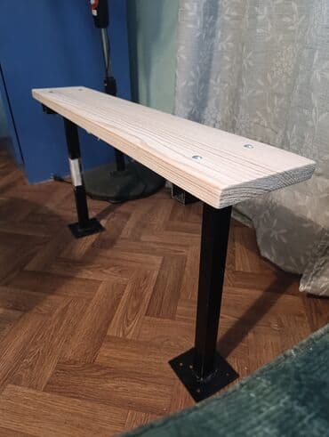 Uska klupa/stočić od punog drveta sa metalnim nogama - Gornja ploča na lalafo.rs Uska klupa/stočić od punog drveta sa metalnim nogama - Gornja ploča