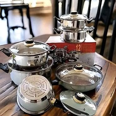 Set od 12 delova – komplet posuđa od nerđajućeg čelika - Višenamenski na lalafo.rs Set od 12 delova – komplet posuđa od nerđajućeg čelika - Višenamenski