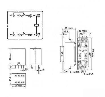 Industrijski rele sa postoljem za DIN šinu - Tip: elektromehanički at lalafo.rs — 2 Industrijski rele sa postoljem za DIN šinu - Tip: elektromehanički — 2