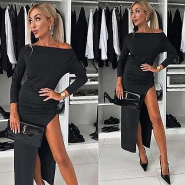 Elegantna ženska maxi haljina sa asimetričnim prorezom - Model: duga at lalafo.rs — 3 Elegantna ženska maxi haljina sa asimetričnim prorezom - Model: duga — 3