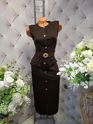 Elegantna ženska haljina bez rukava, midi dužine, dostupna u više boja na lalafo.rs — 2 Elegantna ženska haljina bez rukava, midi dužine, dostupna u više boja — 2