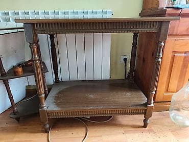 Drveni stočić/konzola sa dve police - Materijal: masivno drvo sa at lalafo.rs — 1 Drveni stočić/konzola sa dve police - Materijal: masivno drvo sa — 1