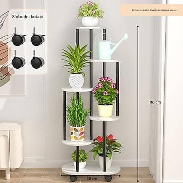 Stalak za biljke sa točkićima – 6 nivoa - Visina: 110 cm - Širina na lalafo.rs Stalak za biljke sa točkićima – 6 nivoa - Visina: 110 cm - Širina