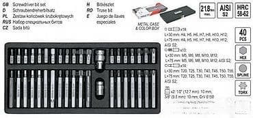 Set nastavaka – TORX, SPLINE, IMBUS, 40 kom., PROFI YATO, Poljska at lalafo.rs — 4 Set nastavaka – TORX, SPLINE, IMBUS, 40 kom., PROFI YATO, Poljska — 4