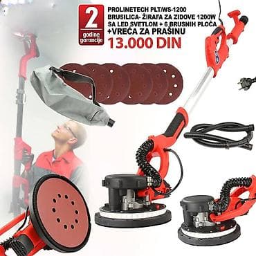 Electric Power Tools: Prolinetech PLT/WS-1200 brusilica “žirafa” za zidove, 1200 W - Snaga at lalafo.rs — 1 Electric Power Tools: Prolinetech PLT/WS-1200 brusilica “žirafa” za zidove, 1200 W - Snaga — 1