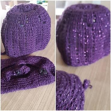 Pleteni komplet – kapica i nazuvice, ručni rad, ljubičasta pređa sa na lalafo.rs — 1 Pleteni komplet – kapica i nazuvice, ručni rad, ljubičasta pređa sa — 1
