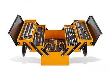 Merni alati i instrumenti: Komplet alata u metalnoj preklopnoj kutiji (narandžasta/crna) - na lalafo.rs — 4 Merni alati i instrumenti: Komplet alata u metalnoj preklopnoj kutiji (narandžasta/crna) - — 4