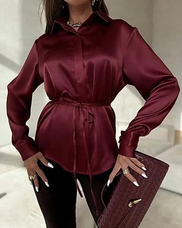 Elegantna ženska košulja sa pojasom - Model: klasična košulja sa na lalafo.rs — 7 Elegantna ženska košulja sa pojasom - Model: klasična košulja sa — 7