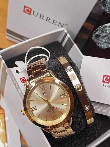 CURREN set – elegantan zlatni ručni sat + narukvica - Brend: CURREN - na lalafo.rs — 1 CURREN set – elegantan zlatni ručni sat + narukvica - Brend: CURREN - — 1