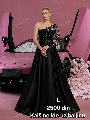 Elegantne haljine – L veličina 1) Crna večernja haljina na jedno rame na lalafo.rs Elegantne haljine – L veličina 1) Crna večernja haljina na jedno rame