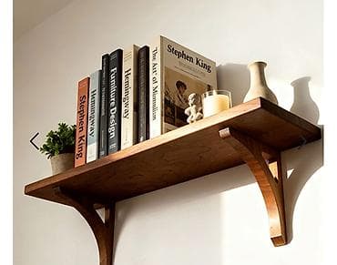 Drvena zidna polica sa konzolama - Materijal: puno drvo tamno.Hrast na lalafo.rs — 4 Drvena zidna polica sa konzolama - Materijal: puno drvo tamno.Hrast — 4