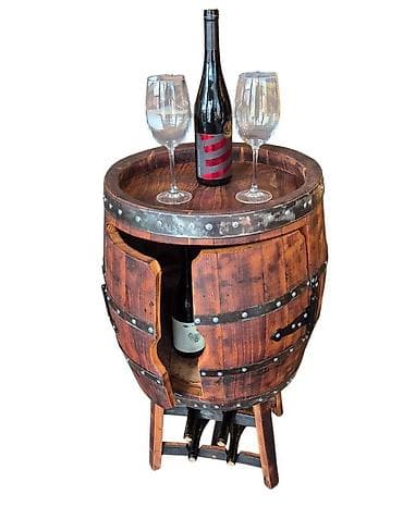 Drveni vinski bar u obliku bureta, idealan za odlaganje i serviranje na lalafo.rs — 1 Drveni vinski bar u obliku bureta, idealan za odlaganje i serviranje — 1