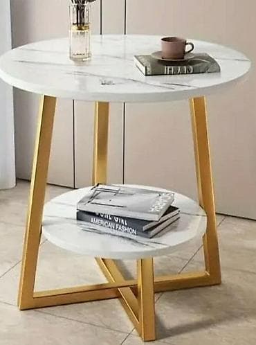 Stilski klub stolovi: Moderan okrugli stočić za kafu sa zlatnim detaljima Elegantan stočić na lalafo.rs — 3 Stilski klub stolovi: Moderan okrugli stočić za kafu sa zlatnim detaljima Elegantan stočić — 3