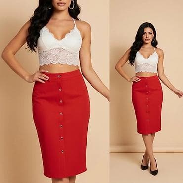 Ženska midi suknja sa dugmadima - Kroj: uska pencil/midi dužina do na lalafo.rs — 3 Ženska midi suknja sa dugmadima - Kroj: uska pencil/midi dužina do — 3