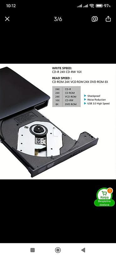Eksterni USB 3.0 DVD/CD uređaj (slim) - Interfejs: USB 3.0 sa visokim na lalafo.rs — 3 Eksterni USB 3.0 DVD/CD uređaj (slim) - Interfejs: USB 3.0 sa visokim — 3