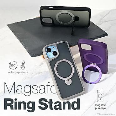 Maska Magsafe Ring Stand za iPhone 15 Pro Max 6.7 siva. Kataloški na lalafo.rs — 1 Maska Magsafe Ring Stand za iPhone 15 Pro Max 6.7 siva. Kataloški — 1