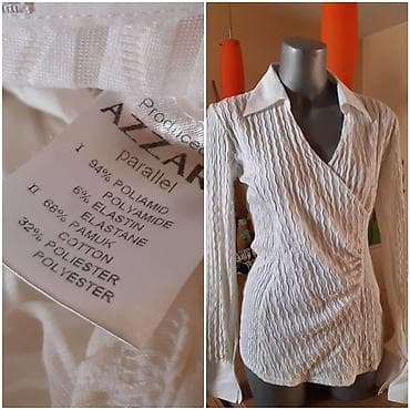 Ženska košulja Azzaro Parallel - Boja: bela - Model: preklop (wrap) na lalafo.rs — 4 Ženska košulja Azzaro Parallel - Boja: bela - Model: preklop (wrap) — 4