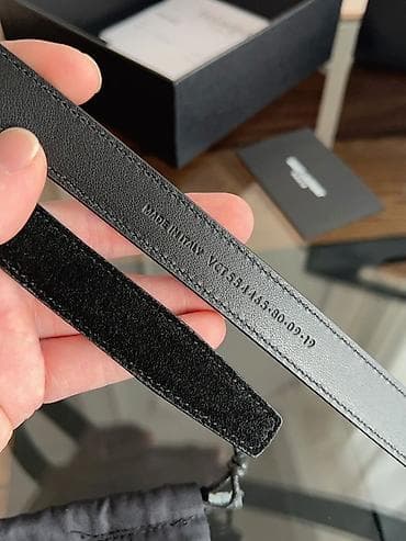 Saint Laurent Paris kaiš – crna prirodna koža i brušena koža - Model na lalafo.rs — 7 Saint Laurent Paris kaiš – crna prirodna koža i brušena koža - Model — 7