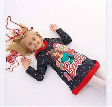 Dečija haljina/tunika sa kapuljačom – Barbie, novogodišnji motiv - na lalafo.rs — 3 Dečija haljina/tunika sa kapuljačom – Barbie, novogodišnji motiv - — 3