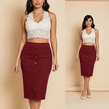 Ženska midi suknja sa dugmadima - Kroj: uska pencil/midi dužina do na lalafo.rs — 5 Ženska midi suknja sa dugmadima - Kroj: uska pencil/midi dužina do — 5