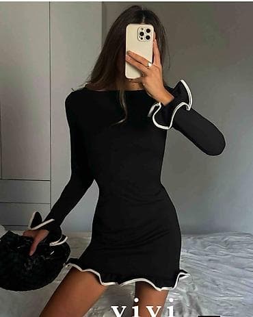Mini haljina sa volanima – dugi rukavi - Elegantna mini dužina at lalafo.rs — 2 Mini haljina sa volanima – dugi rukavi - Elegantna mini dužina — 2